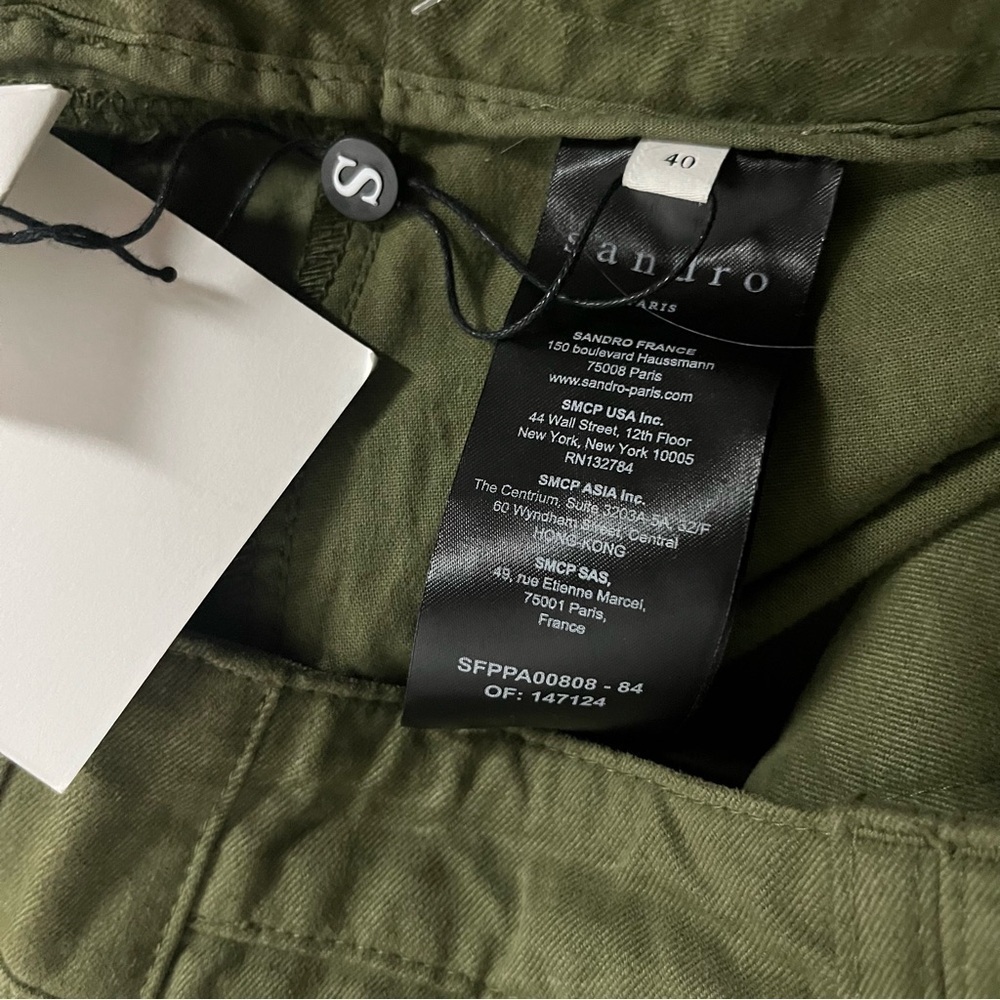 NWT Sandro Sahara Army Green Twill Trouser pants - Picture 13 of 13